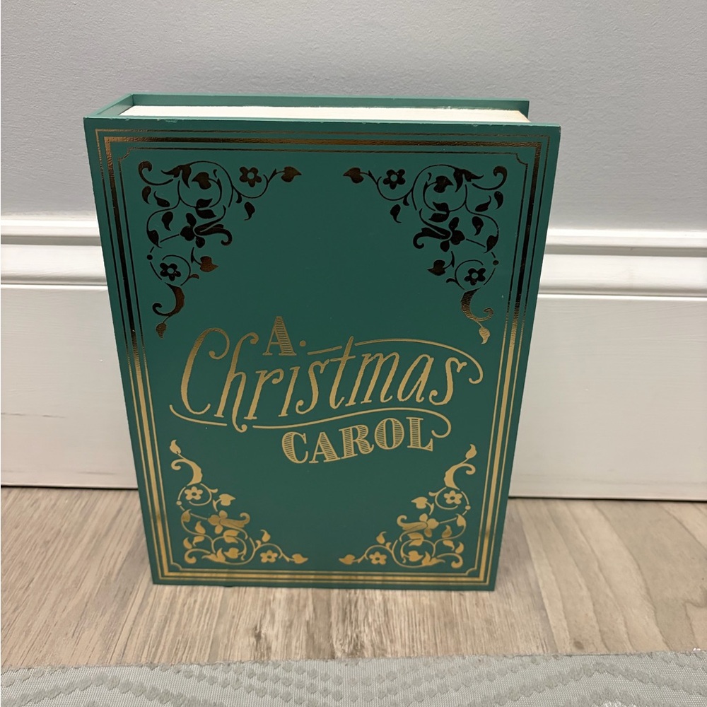 2025 “A Christmas Carol” Wooden Book with Hidden Compartment Storage